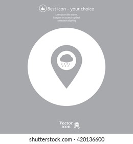 cloud rain icon map pin