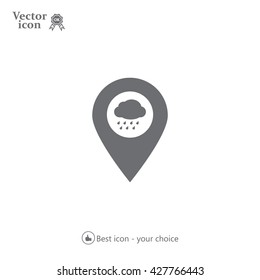 cloud rain icon map pin