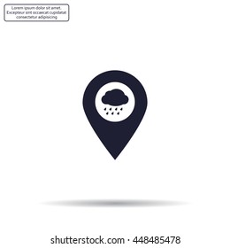 cloud rain icon map pin