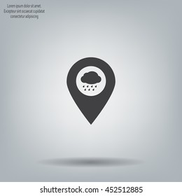 cloud rain icon map pin