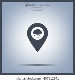 cloud rain icon map pin