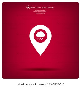 cloud rain icon map pin