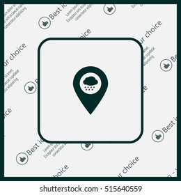 cloud rain icon map pin