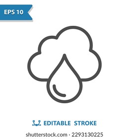Cloud And Rain Icon - Raining, Storm, Weather, Waterdrop, Water Drop, Raindrop, Droplet. Professional, pixel perfect icon, EPS 10 format.