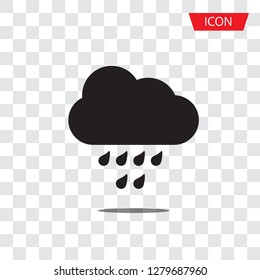 Cloud rain icon. Rainy weather isolated on white background.