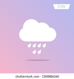 Cloud rain icon. Rainy weather isolated on white background.