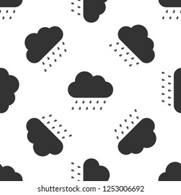 Cloud with rain icon seamless pattern on white background. Rain (nimbus) cloud precipitation with rain drops. Flat design. Vector Illustration