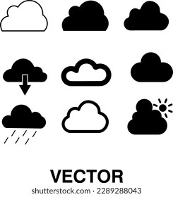 cloud rain icon set vector illustration on white background..eps