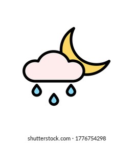 Nube, lluvia, icono de la nube. Color simple con elementos de vector de contorno de iconos de previsión para ui y ux, sitio web o aplicación móvil