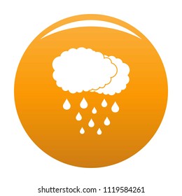 Cloud rain icon. Simple illustration of cloud rain vector icon for any design orange