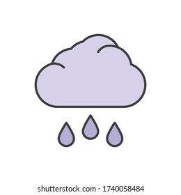 Cloud, rain icon. Simple outline colored vector of amusement icons for ui and ux, website or mobile application