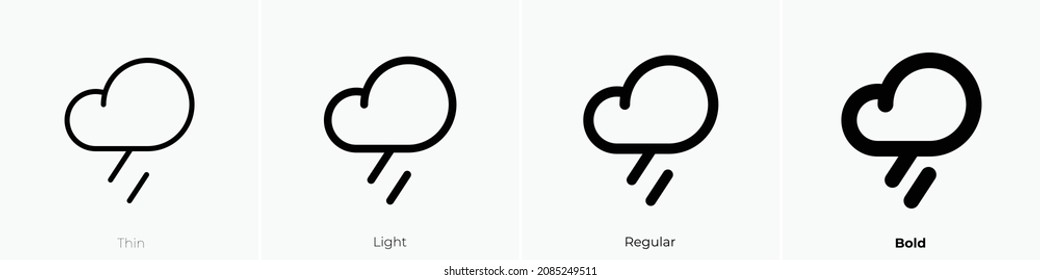 cloud rain icon. Thin, Light Regular And Bold style design isolated on white background