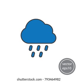 Cloud and rain icon vector