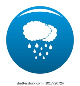 Cloud rain icon vector blue circle isolated on white background 