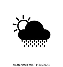 cloud rain icon vector flat design