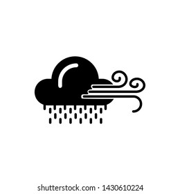 cloud rain icon vector flat design