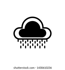 cloud rain icon vector flat design