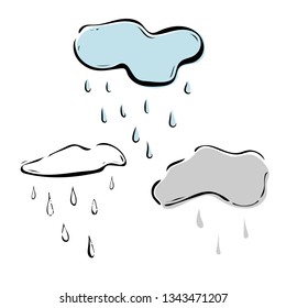 Cloud with rain icon. vector illustration on white background. Eps10