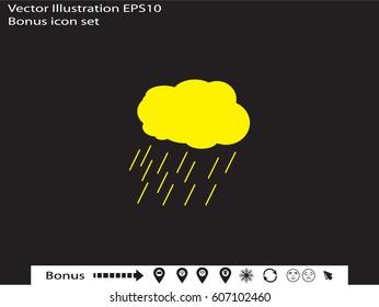 cloud, rain, icon, vector illustration eps10