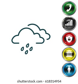 Cloud & rain icon. vector illustration