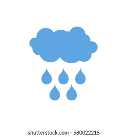 Cloud and rain icon. Weather pictogram isolated