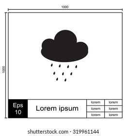 Cloud rain icon. Weather symbol.