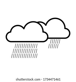 Cloud and rain icons. Flat design
