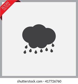 Cloud Rain Icon.Vector Cloud Rain Sign.