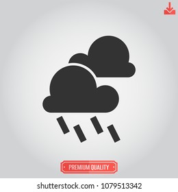 Cloud rain icon,weather vector,meterology sign isolated on grey background,simple illustration for graphic design, web and mobile platforms.
