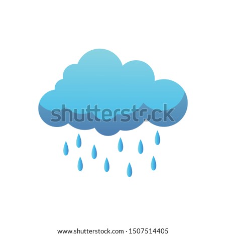 Cloud and Rain Illustration Clipart Vector