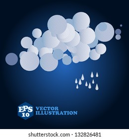 Cloud and rain illustration with space for your design