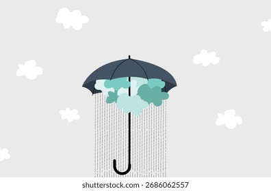 Wolke und Regen im Schirm, Schutzgrafik