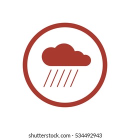 Cloud  and  rain, isolated. Flat  design. 