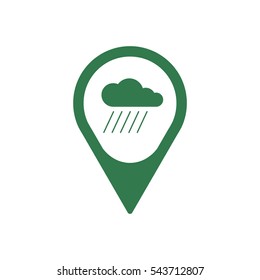 Cloud  and  rain, isolated. Flat  design. 