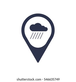 Cloud  and  rain, isolated. Flat  design. 