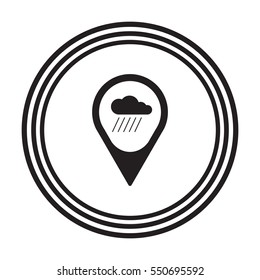 Cloud  and  rain, isolated. Flat  design. 