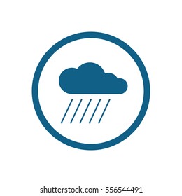 Cloud  and  rain, isolated. Flat  design. 