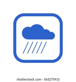 Cloud  and  rain, isolated. Flat  design. 