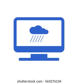 Cloud  and  rain, isolated. Flat  design. 