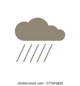 Cloud  and  rain, isolated. Flat  design. 