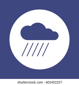 Cloud  and  rain, isolated. Flat  design. 