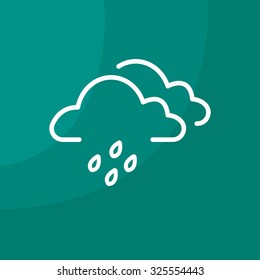 Cloud & rain isolated. Vector art.