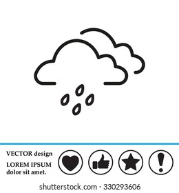 Cloud & rain isolated. Vector art.