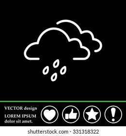 Cloud & rain isolated. Vector art.
