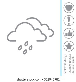 Cloud & rain isolated. Vector art.