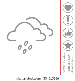 Cloud & rain isolated. Vector art.