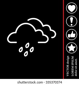 Cloud & rain isolated. Vector art.