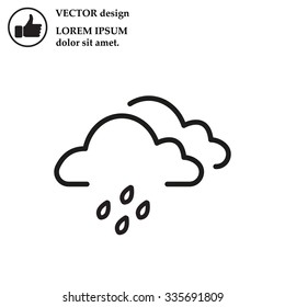Cloud & rain isolated. Vector art.
