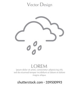 Cloud & rain isolated. Vector art.