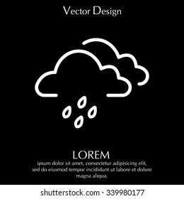 Cloud & rain isolated. Vector art.
